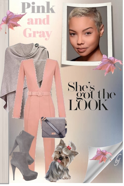 Pink and Gray- combinação de moda