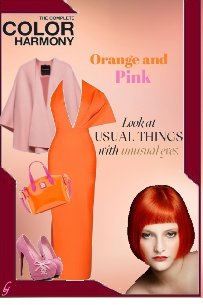 Color Harmony--Orange and Pink- Combinazione di moda