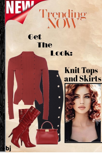 Trending Now--Knit Tops and Skirts- combinação de moda