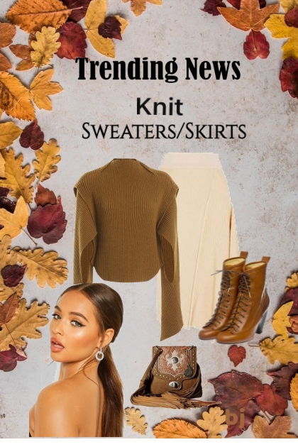 Trending News--Knit Sweaters-Skirts- combinação de moda