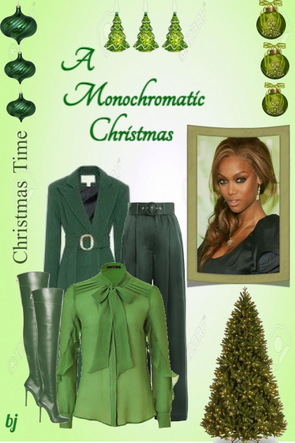A Monochromatic Christmas- Fashion set