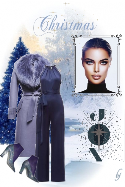Blue Christmas Joy- Combinazione di moda