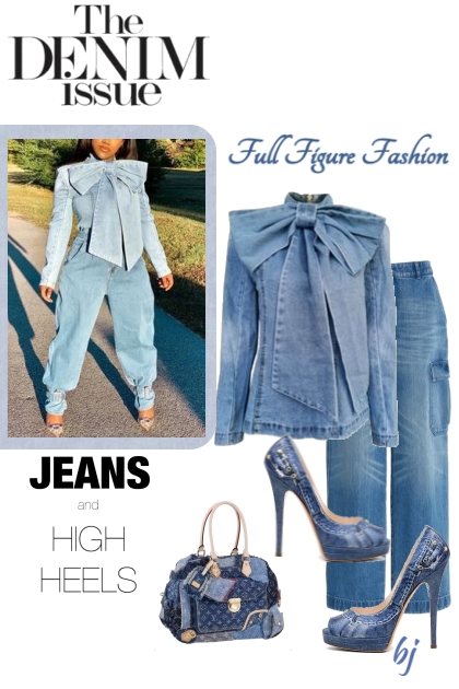 Jeans and High Heels--Full Figure Fashion- Modna kombinacija