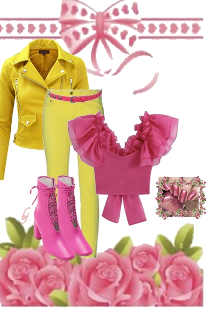 Pink and Yellow Spring- Modna kombinacija