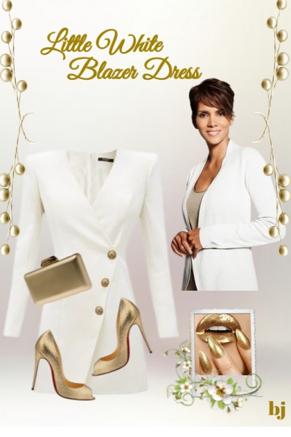 Little White Blazer Dress- combinação de moda