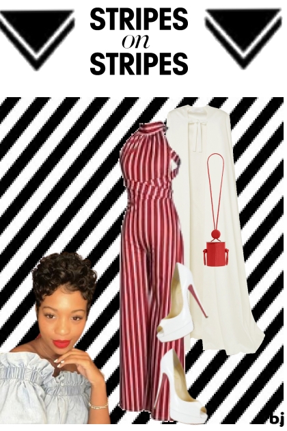 Striped Jumpsuit- Fashion set