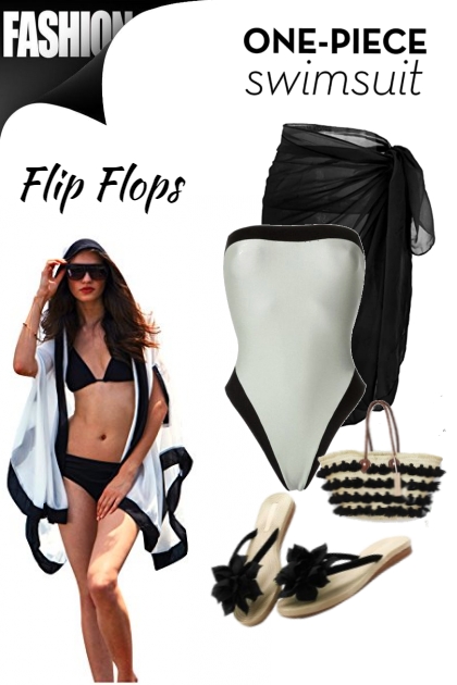 Black and White Beach Wear- combinação de moda