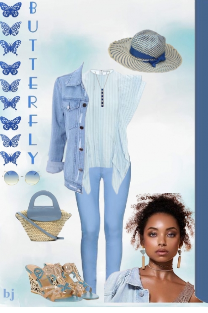 Denim Butterfly- Fashion set