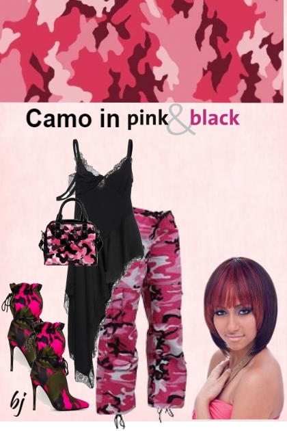 Camo in Pink and Black