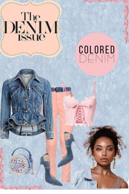 The Denim Issue--Pink Colored Denim- Modekombination