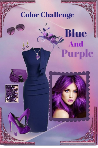Blue and Purple Color Challenge- Модное сочетание