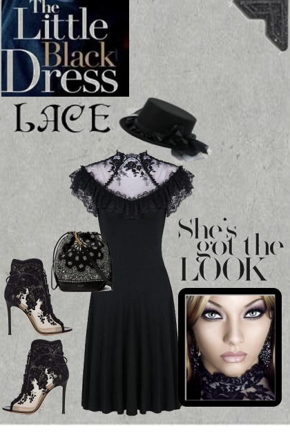 Little Black Lace Dress- Модное сочетание