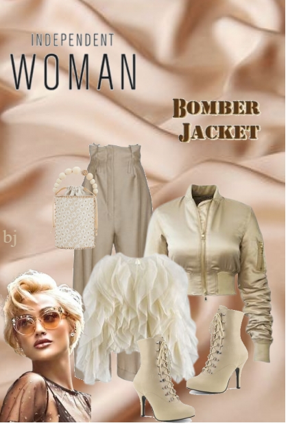 Independent Woman--Bomber Jacket- Combinazione di moda