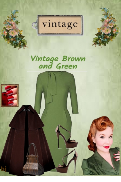 Vintage Brown and Green