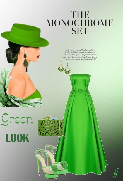 Monochrome Green- Modna kombinacija