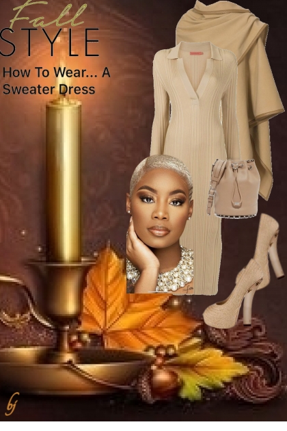 How to Wear a Sweater Dress- Модное сочетание