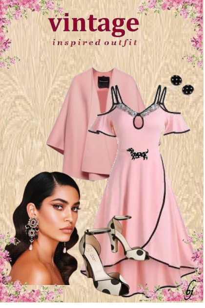 Vintage Outfit in Pink- Combinazione di moda