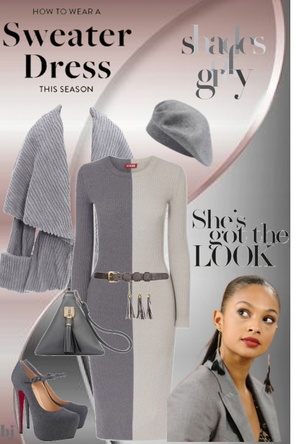 Sweater Dress--Shades of Gray- Fashion set