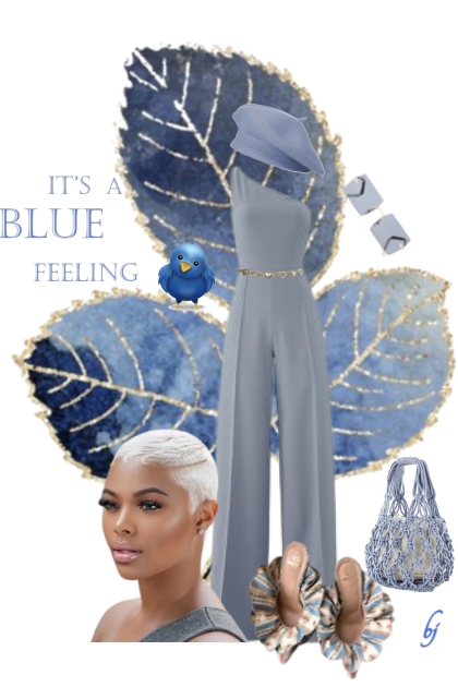 Casual Luxe in Blue- Fashion set
