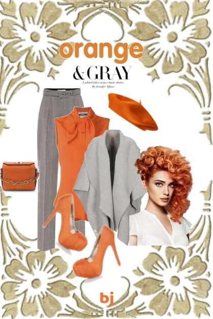 Orange and Gray- combinação de moda