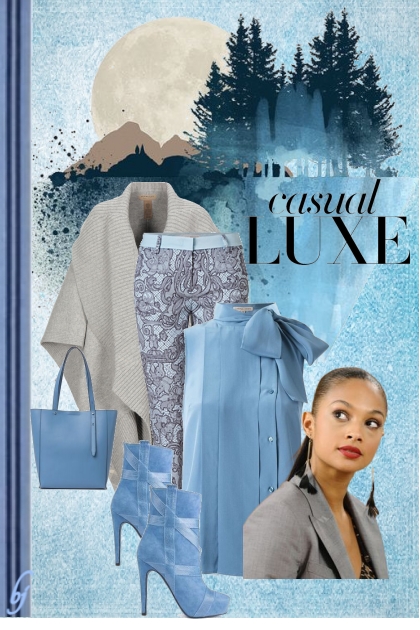 Casual Luxe -Blue- Fashion set