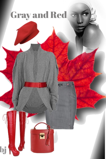 Gray and Red- Fashion set