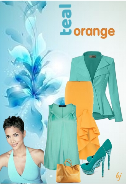 teal and orange- Fashion set