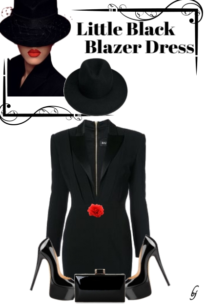 Little Black Blazer Dress- Модное сочетание