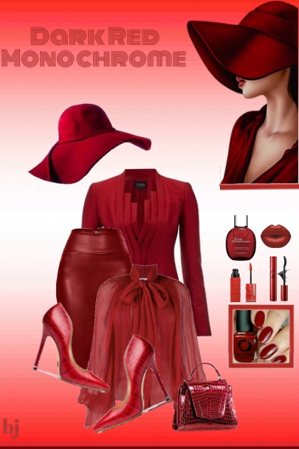 Dark Red Monochrome- Модное сочетание