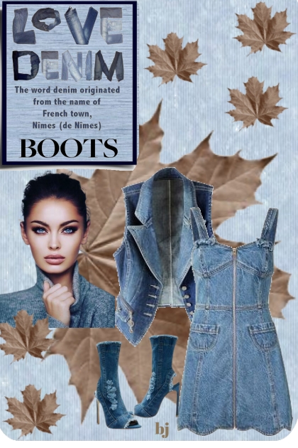 Love Denim Boots- Fashion set