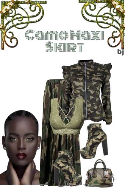 Camo Maxi Skirt- Combinazione di moda