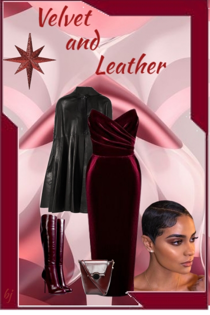 Velvet and Leather- Fashion set