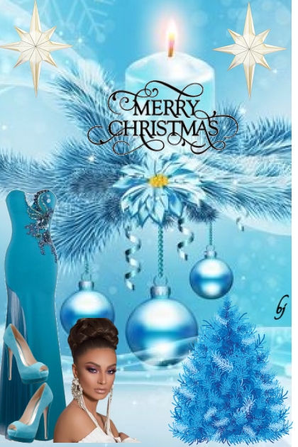 Shiny Blue Christmas- Combinaciónde moda