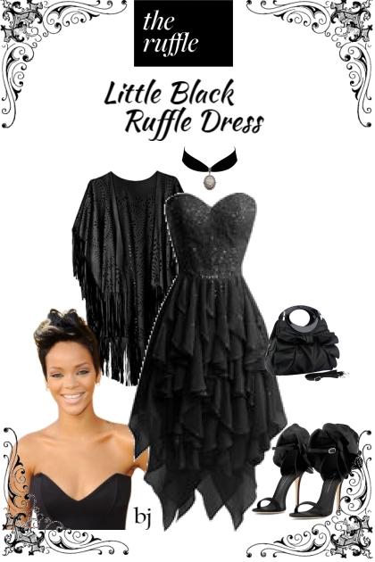 Little Black Ruffle Dress- Fashion set