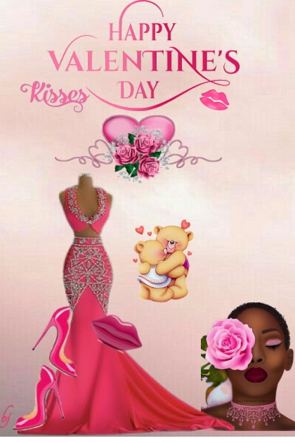 Pink Valentine Kisses- Modna kombinacija