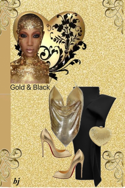 Gold and Black Love- Combinaciónde moda