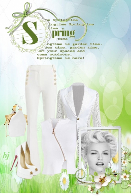 Wearing White for Spring- Combinazione di moda