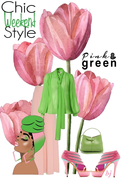 Chic Weekend Style--Pink and Green