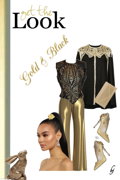 Get the Look--Gold and Black- combinação de moda