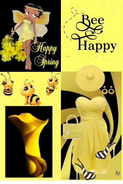 Happy Spring--Bee Happy- Modna kombinacija