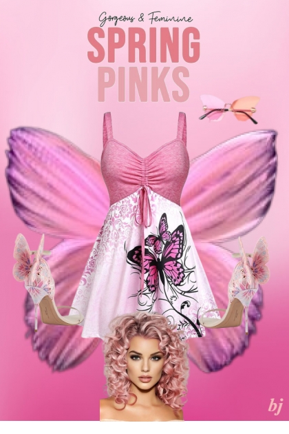Spring Butterfly Pinks- combinação de moda