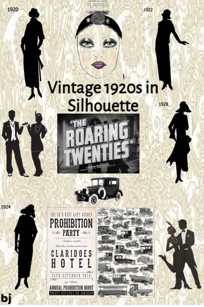 Vintage 1920s in Silhouette- Modekombination