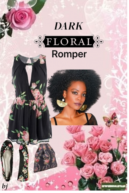 Dark Floral Romper...- Modekombination