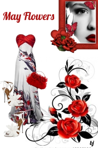 May Flowers--Red Roses- Modna kombinacija