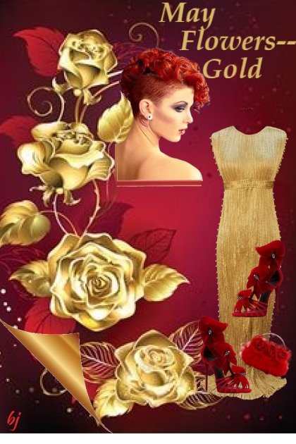 May Flowers--Gold- Fashion set