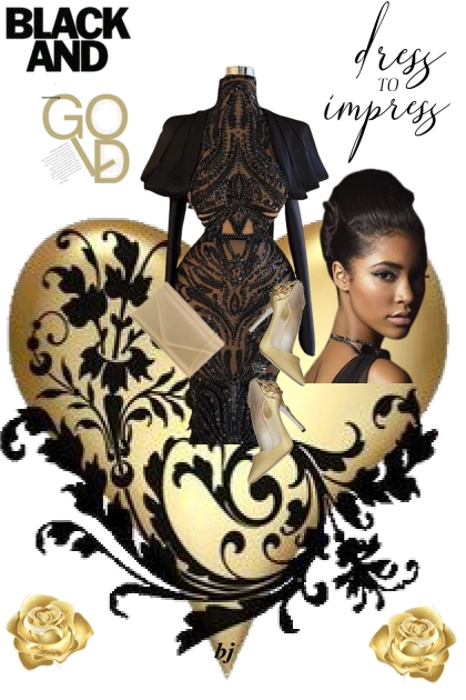 Dress to Impress in Black and Gold- Combinaciónde moda