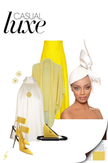 Casual Luxe--Yellow and White- Fashion set