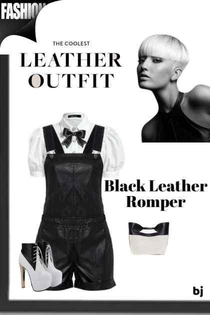 Black Leather Romper- Combinaciónde moda