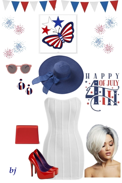 Red, White, Blue Accessories- Modekombination