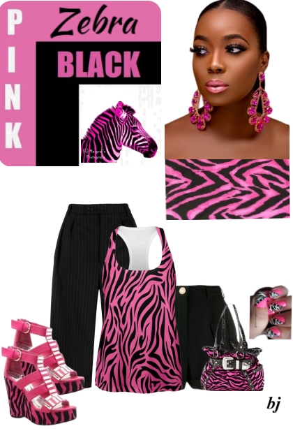 Zebra in Pink and Black